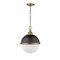 Z-Lite Peyton 2 Light Pendant, Matte Black + Factory Bronze & Opal Etched 619P14-MB-FB - alternate 3